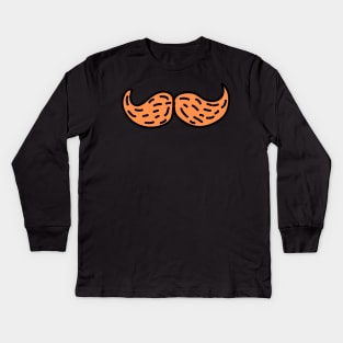 Funny Orange Irish Mustache Kids Long Sleeve T-Shirt